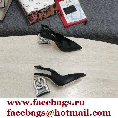 Dolce  &  Gabbana Heel 10.5cm Slingbacks Black with DG Heel 2022